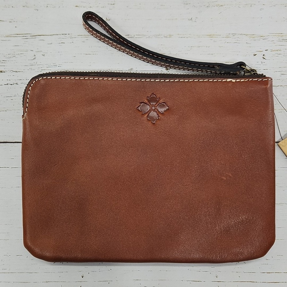 Patricia Nash Tan Cassini Clutch Wristlet 100% Leather Purse 8.75" x 6.5" P34901 - Picture 2 of 12